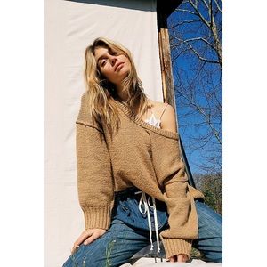Free People Brookside Sweater In camel